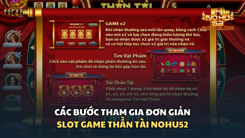 Các bước chơi game Thần Tài tại Nohu52